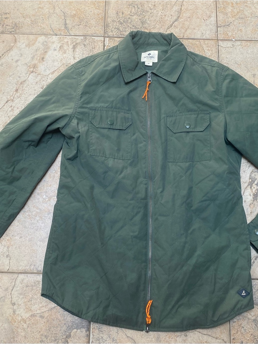Sperry Quilted Olive Green Men's Jacket Size Medium
